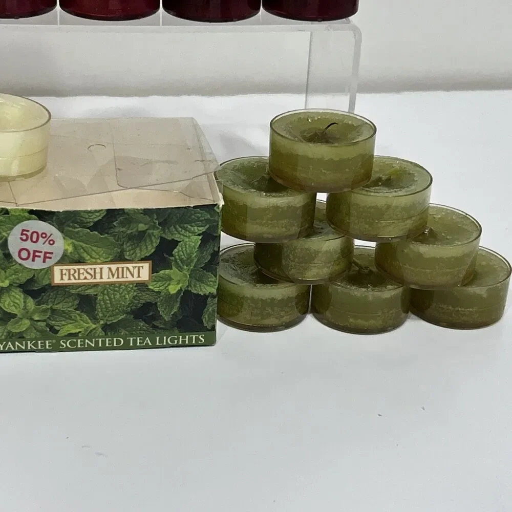 Yankee Candle Tea Lights Lot Cranberry Chutney Fresh Mint French Vanilla